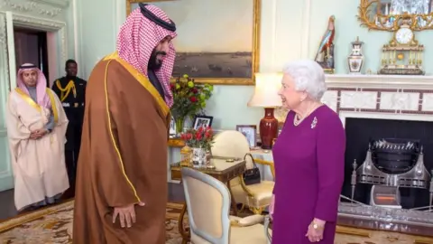 PA Saudi Arabia's Crown Prince Mohammed bin Salman meets the Queen