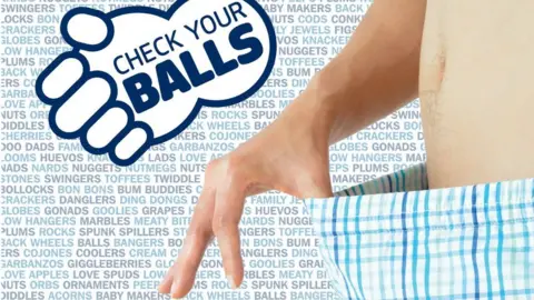 Testicular Cancer NZ Poster encouraging men to check their testicles