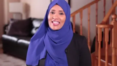 BBC Journalist Hodan Naleyah is seen during a BBC interview