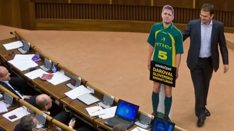 AFP Mr Matovic produced a cardboard cut-out of Prime Minister Robert Fico in parliament in September 2013 which led to a brawl