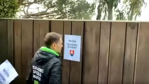 Igor Matovic/Youtube Igor Matovic posted a video in January outside a French villa, showing him putting up a poster that read: "Property of the Slovak Republic"