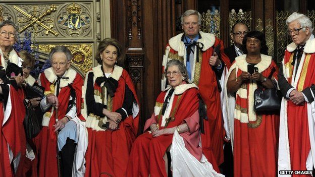 Getty Images Lady Trumpington with some of her fellow peers