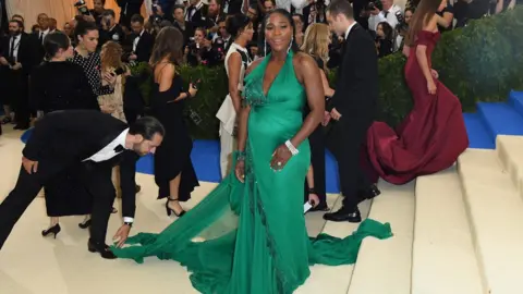 AFP May 1, 2017 shows Serena Williams as she arrives at the Costume Institute Benefit at the Metropolitan Museum of Art in New York