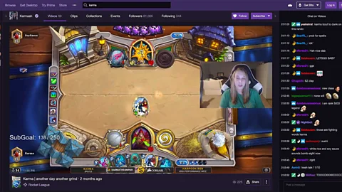 Twitch.tv When Jaime Bickford found fame playing the online card game Hearthstone, she quit her job. (Credit: Twitch.tv)