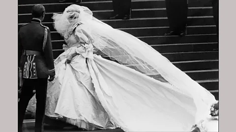 Getty Images The Emanuels’ opulent wedding dress for Princess Diana was a fairytale confection of flounces and frills – it made waves around the world (Credit: Getty Images)