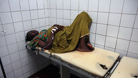 Getty Images In Sierra Leone, which has the world's highest maternal mortality rate, Kamara has had an emergency C-section; she survived but her baby was stillborn (Credit: Getty Images)