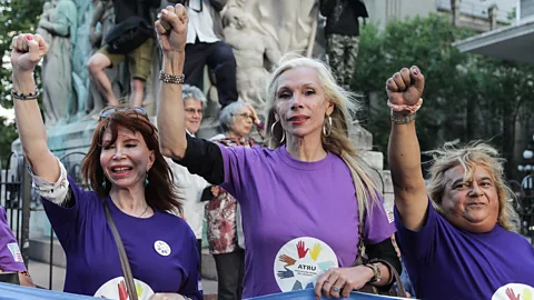 Getty Images Women in the International Women's Day March in Montevideo, Uruguay in March (Credit: Getty Images)