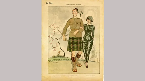 Association pour l’Histoire de la Mode ‘L’Emancipation feminine’, by Laborde, 1918, is on display at the exhibition French Fashion, Women and the First World War (Credit: Association pour l’Histoire de la Mode)