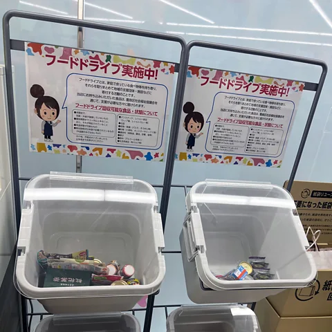 Rachel Nuwer Green Lawson has a foodbank for customers to donate non-perishable items for those in need. The shop itself does not contribute to the foodbank, however (Credit: Rachel Nuwer)