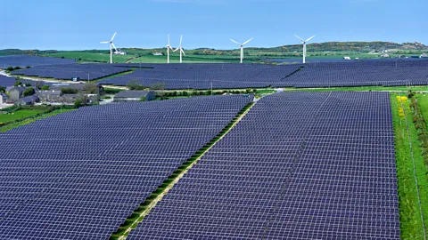 Getty Images Unlike coal, once it is built, a wind or solar farm does not need hundreds of local workers (Credit: Getty Images)