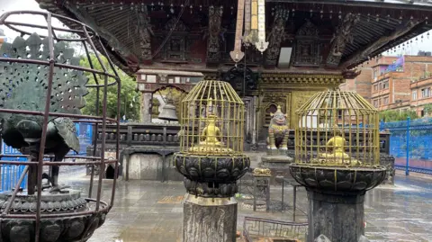 Sanjaya Dhakal / BBC Nepali Idols in cages in Nepal