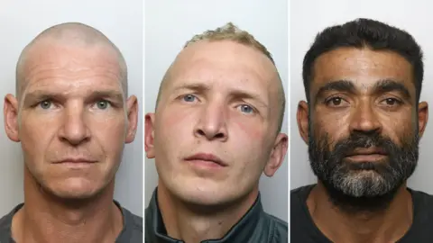 West Yorkshire Police Mugshots of Mark Mitchell, Milan Zamonsty and Iustin Dobre 