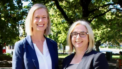 TASMANIA LABOR Tasmania's opposition leader Rebecca White and her deputy, Michelle O'Byrne