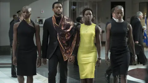 Marvel Studios 2018 Chadwick Boseman and other stars from Black Panther