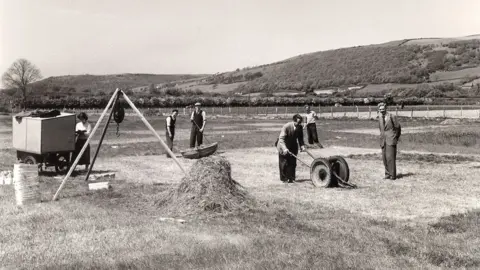Aberystwyth University Experiments being carried out in a field in 1954