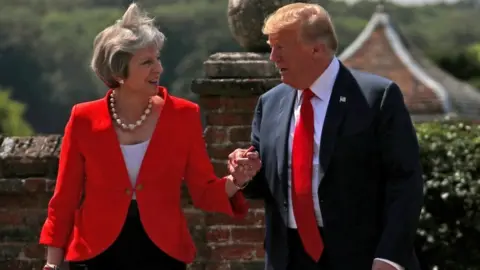 Reuters Donald Trump and Prime Minister Theresa