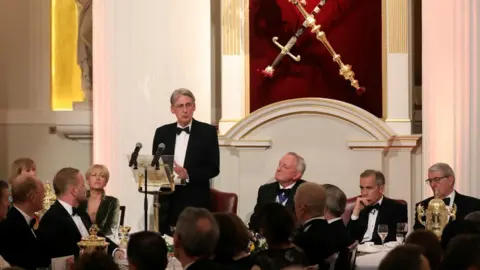 PA Chancellor of the Exchequer Philip Hammond delivers a speech at the annual Bankers and Merchants Dinner at Mansion House