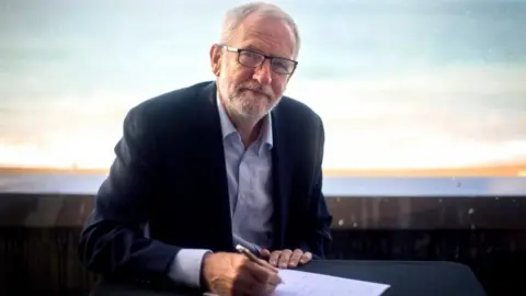AFP Jeremy Corbyn preparing his conference speech