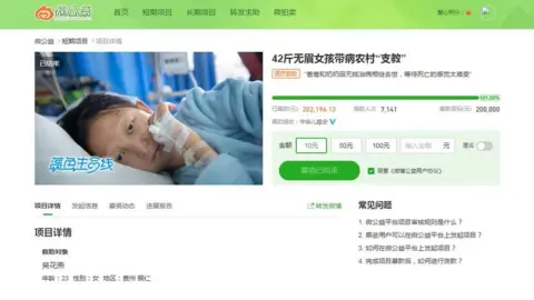 Weibo The fundraising page