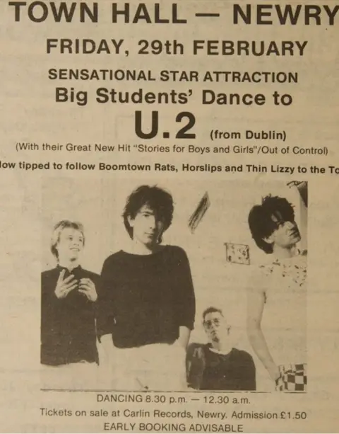 Mickey Magill U2 gig advertisement