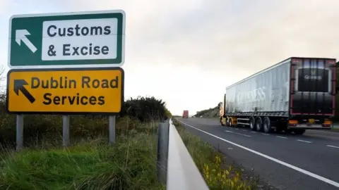 Reuters Customs sign near Northern Ireland border