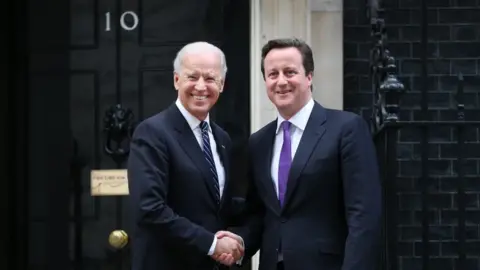 Getty Images Joe Biden and then-PM David Cameron