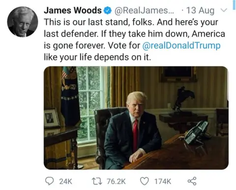 Twitter One of James Woods' most successful tweets