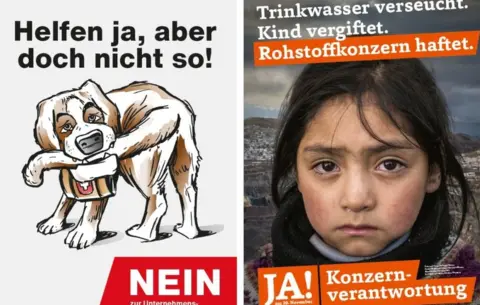 BBC The No and Yes campaign posters