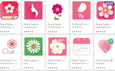 Google Play Store Period trackers on Google Play store