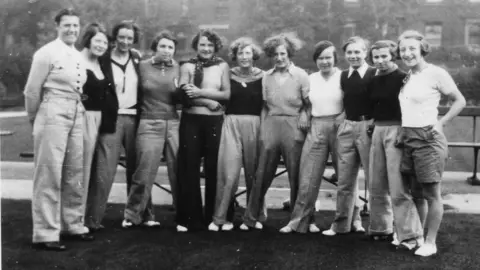 Lizzy Ashcroft Collection Dick Kerr Ladies players with players from top Belgium and French teams in Preston