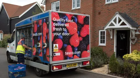 Getty Images A Tesco home delivery van
