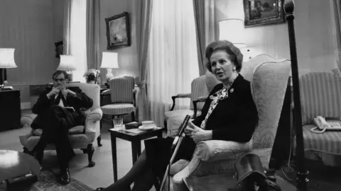 Getty Images Bernard Ingham and Margaret Thatcher in Downing Street
