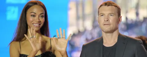 Getty Images Zoe Saldana and Sam Worthington