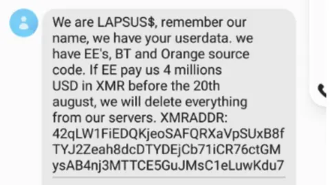 City of London Police Lapsus text message