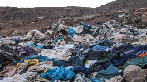 Getty Images Discarded clothes in Chile's Atacama Desert