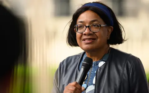 Getty Images Diane Abbott pictured in London at a Stand Up To Racism protest in August 2023
