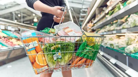 Morrisons Woman holding shopping basket
