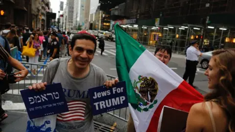 Getty Images Man with Jews for Trump sign