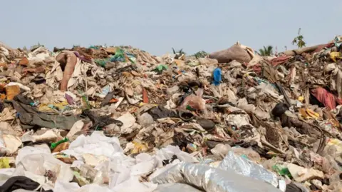 Getty Images Rubbish piled up high at a landfill site. It looks smelly to be honest.