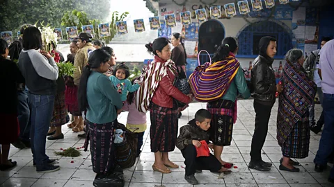 JOHAN ORDONEZ/AFP/Getty Images Mayans travel to San Andres Itzapa, Guatemala, from across Central America to pray at the alter of San Simón (Credit: JOHAN ORDONEZ/AFP/Getty Images)