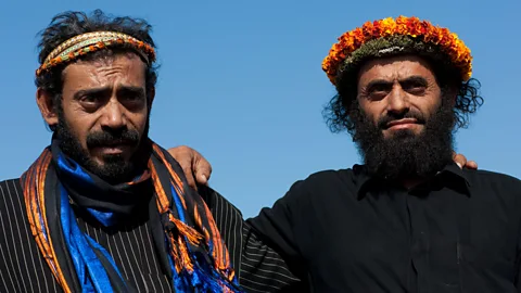 ERIC LAFFORGUE/Alamy Male members of Saudi Arabia’s Qahtan tribe are known as ‘Flower Men’ for their intricately constructed floral headpieces (Credit: ERIC LAFFORGUE/Alamy)