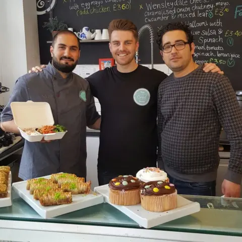 Too Good To Go Chris Wilson middle, Ali Felan right