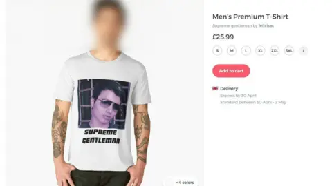 Redbubble  Blurred face of model in the t-shirt with his face on