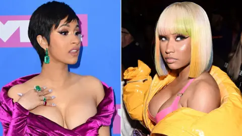 Reuters/Getty Cardi B and Nicki Minaj