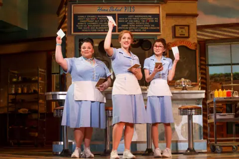 Joan Marcus Keala Settle, Jessie Mueller and Kimiko Glenn in the original Broadway production of Waitress