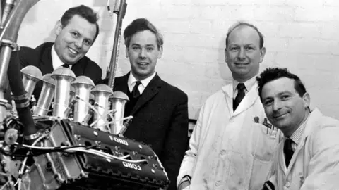 Cosworth Cosworth founders Keith Duckworth (second left) and Mike Costin (third left) are pictured in the 1950s with colleagues Bill Brown and Ben Rood