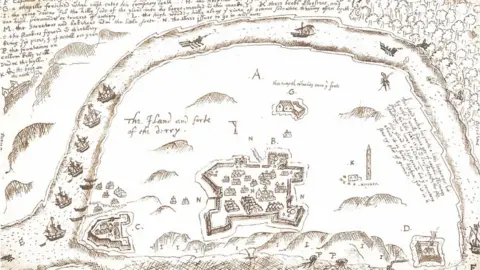 Queen's University Belfast Map of the island of derry