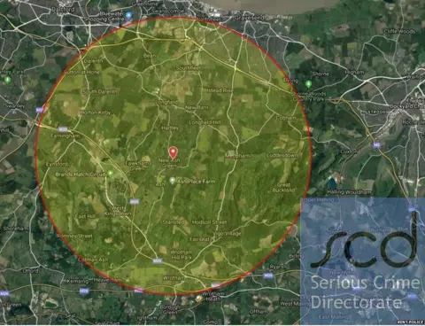 Kent Police Map of area of interest re searches