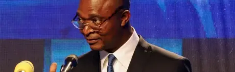 Reuters Emmanuel Ramazani Shadary, Congolese Presidential candidate for the ruling Common Front of Congo (FCC) coalition announces his political manifesto in Kinshasa, Democratic Republic of Congo November 19, 2018.