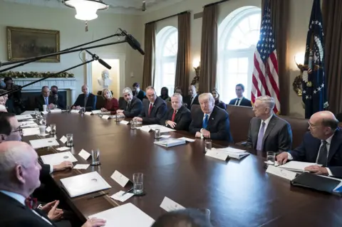 Getty Images Trump Cabinet meeting in December 2017